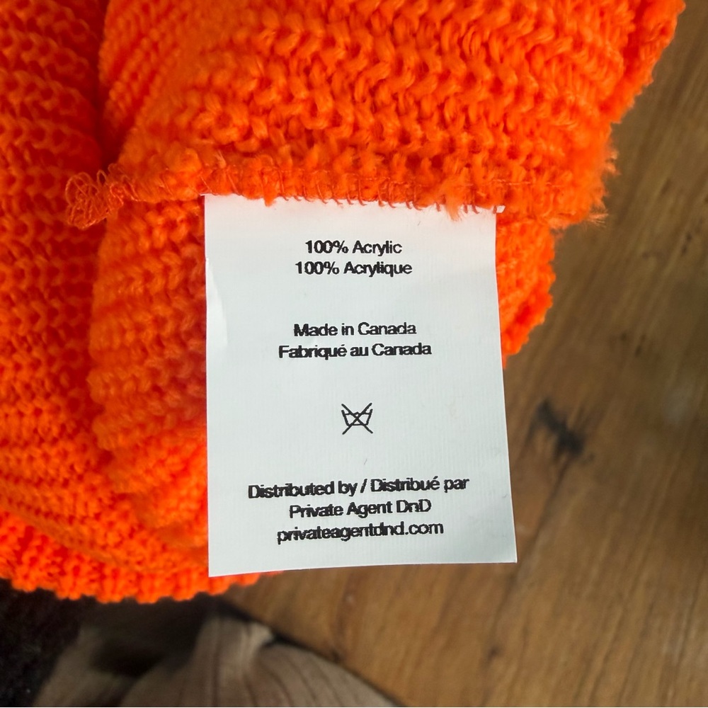 Bright Orange Knit Tuque  BEANIIEZ - Picture 7 of 9